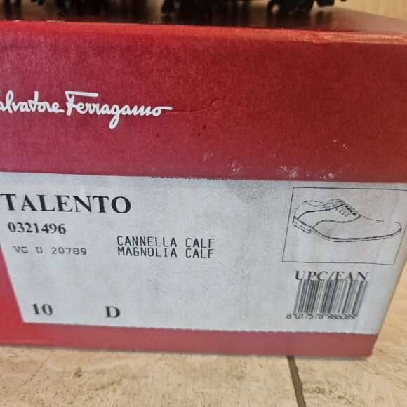 Brown & Off White Salvatore Ferragamo Golf Shoes 10 D main image 8